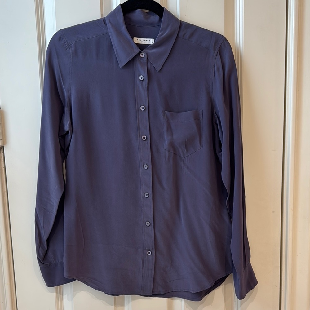 Equipment Gray Button-Up Shirt
